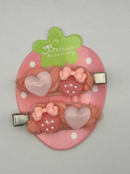 Pink Decoden Hair Clips