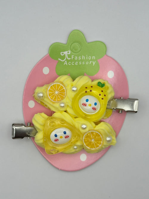 Yellow Themed Decoden Hair Clips