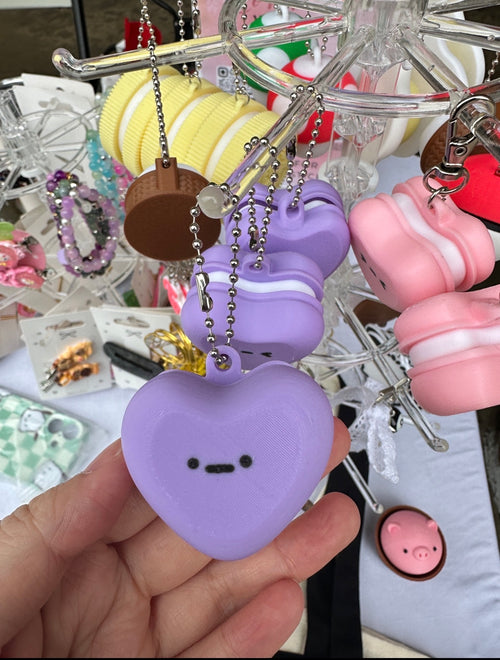 Heart shaped Macaron Clicker Keychains