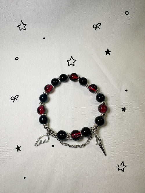 Handmade Beaded  Bracelet | Romantic Gift for Her | Glass Beads + Metal Charms